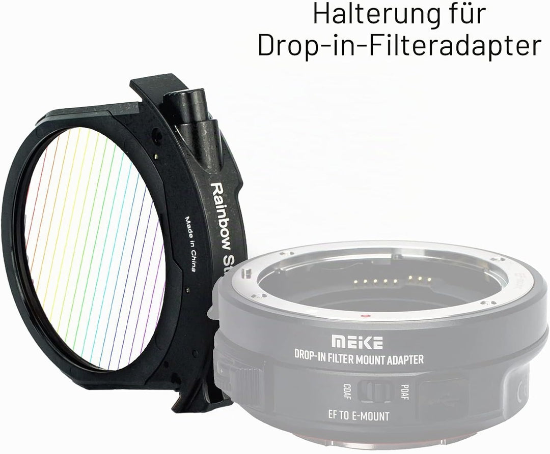 Meike Rainbow Streak Drop-in Filter für Canon und Meike Drop-in Filter Mount Adapter Serie MK-EFTR-R
