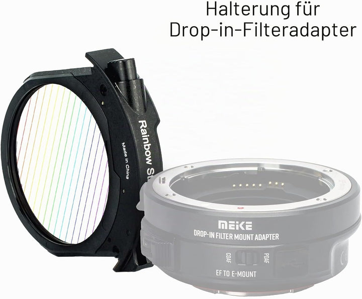 Meike Rainbow Streak Drop-in Filter für Canon und Meike Drop-in Filter Mount Adapter Serie MK-EFTR-R