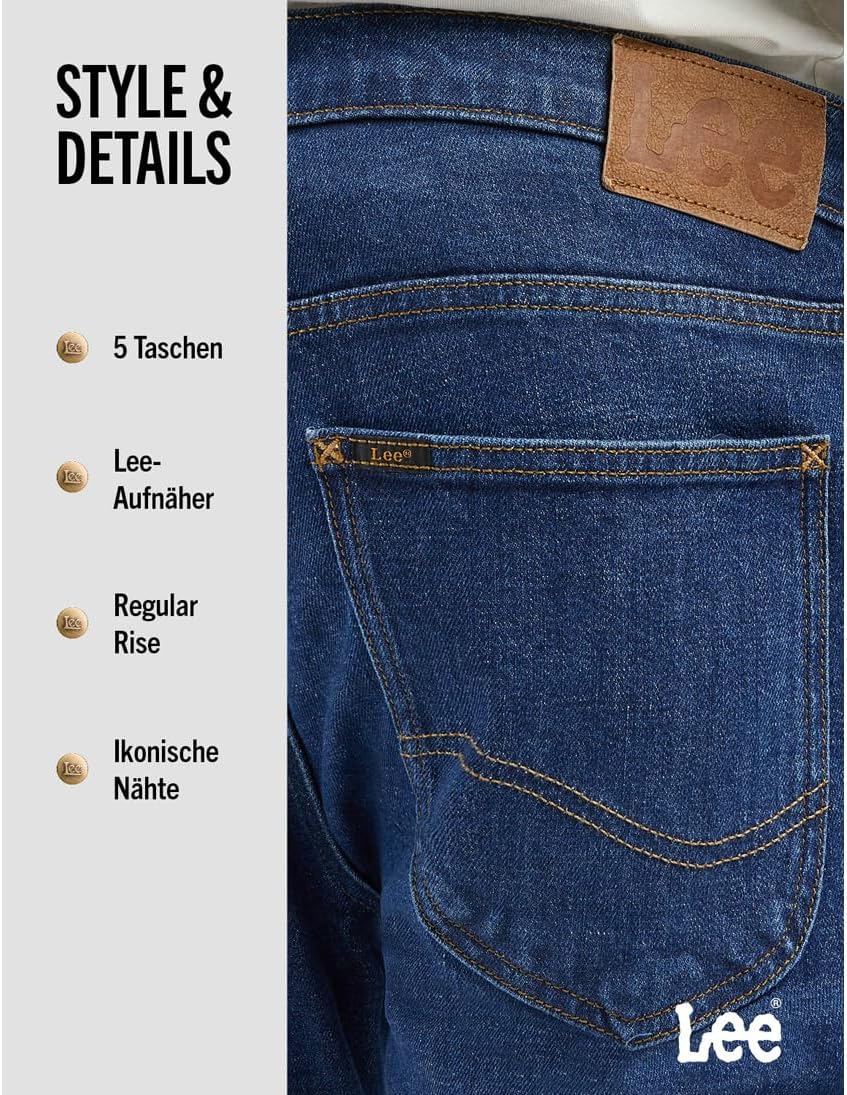 Lee Herren Luke I Jeans 31W / 32L Dk Worn Kansas Blue, 31W / 32L Dk Worn Kansas Blue
