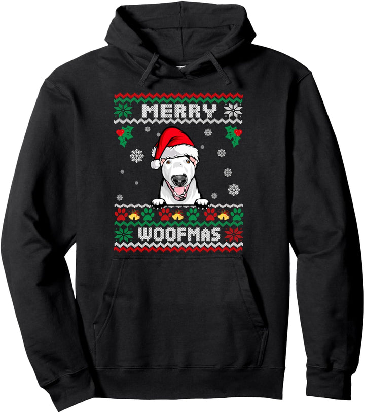 Frohe Weihnachten Woofmas Bullterrier Hund Funny Ugly Xmas Pullover Hoodie