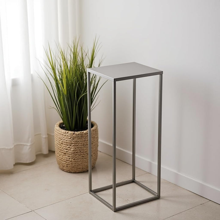 Pflanzenständer Ferro - 24x24x70cm - Farbe Silber - für Zimmerblumen - Metallregal - Dekorativer Tis