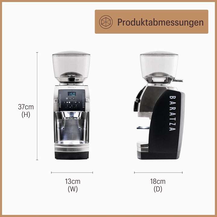 Baratza - Vario+ 230V Kaffeemühle - Elektrische Kaffeemühle mit Mahlwerk, Schwarz, Schwarz