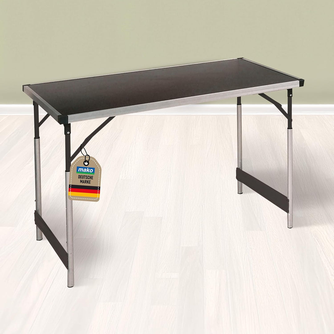 mako Multifunktionstisch Profi – Höhenverstellbarer Mehrzwecktisch 60 x 100 cm - Campingtisch, Klapp