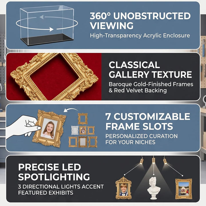 DIY Mini Museum Silhouette Box,Mini Menschen Figuren Museum,（Weiss） | mini bilderrahmen vintage mit