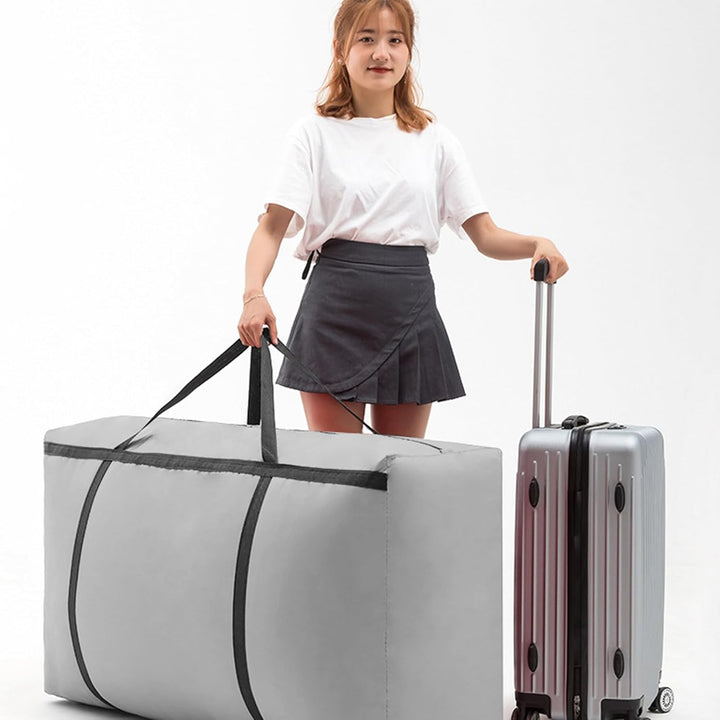 2 Stück 150L Extra Grosse Aufbewahrungstasche, 600D Oxford Heavy-Duty Umzugstaschen mit Reissverschl