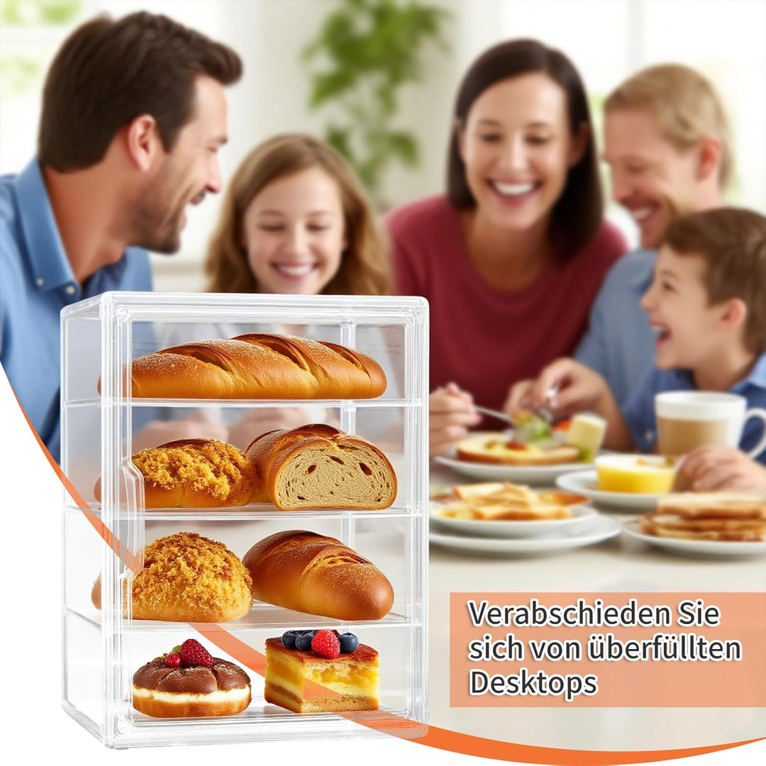 Gute Brotkasten Gross Transparente Brotbox - 4 Schichten Einstellbar Brotaufbewahrungsbox Acrylbox m