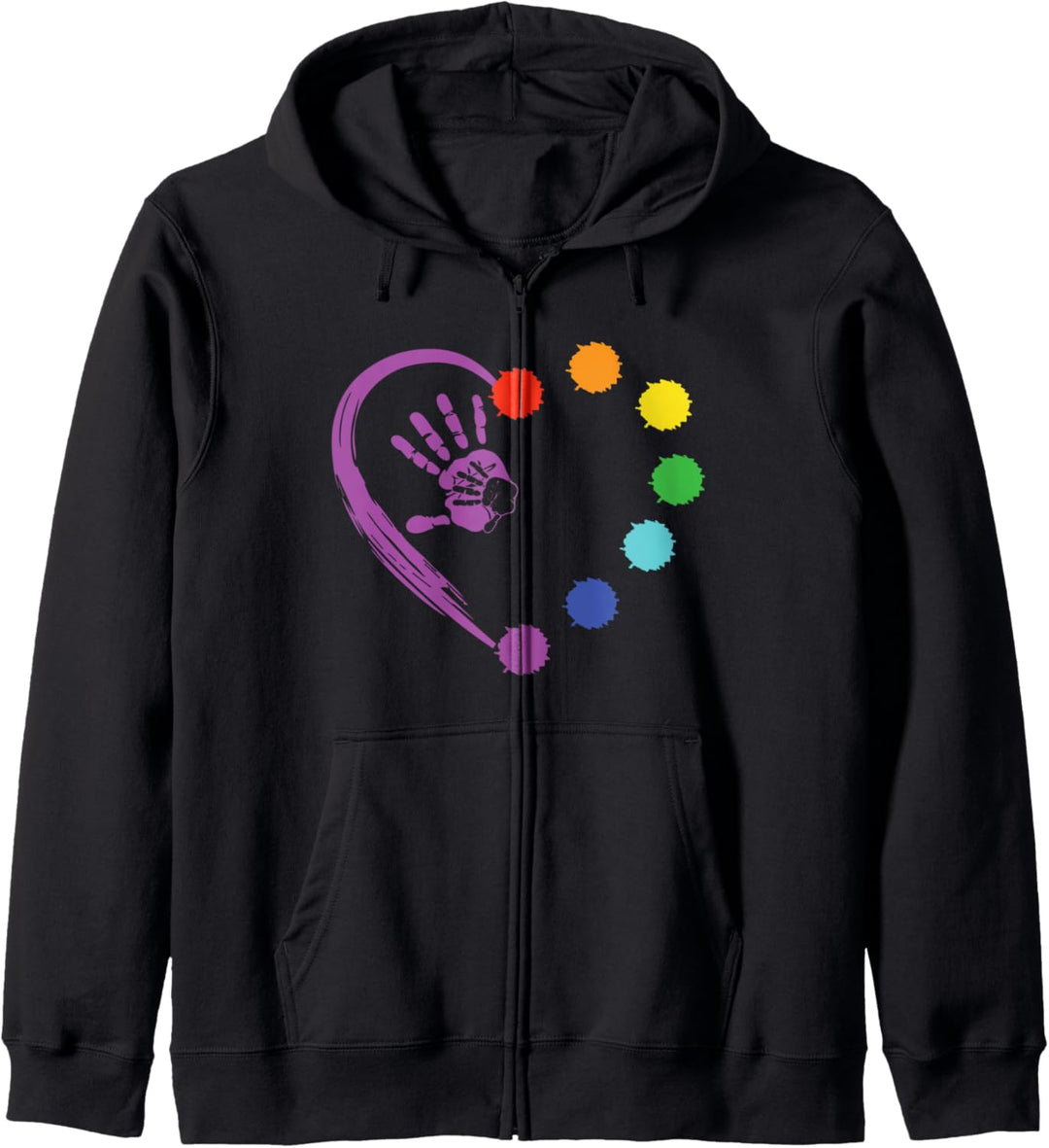 Hand Aufs Herz Chakra Bunt Liebe Meditation Spiritualität Kapuzenjacke