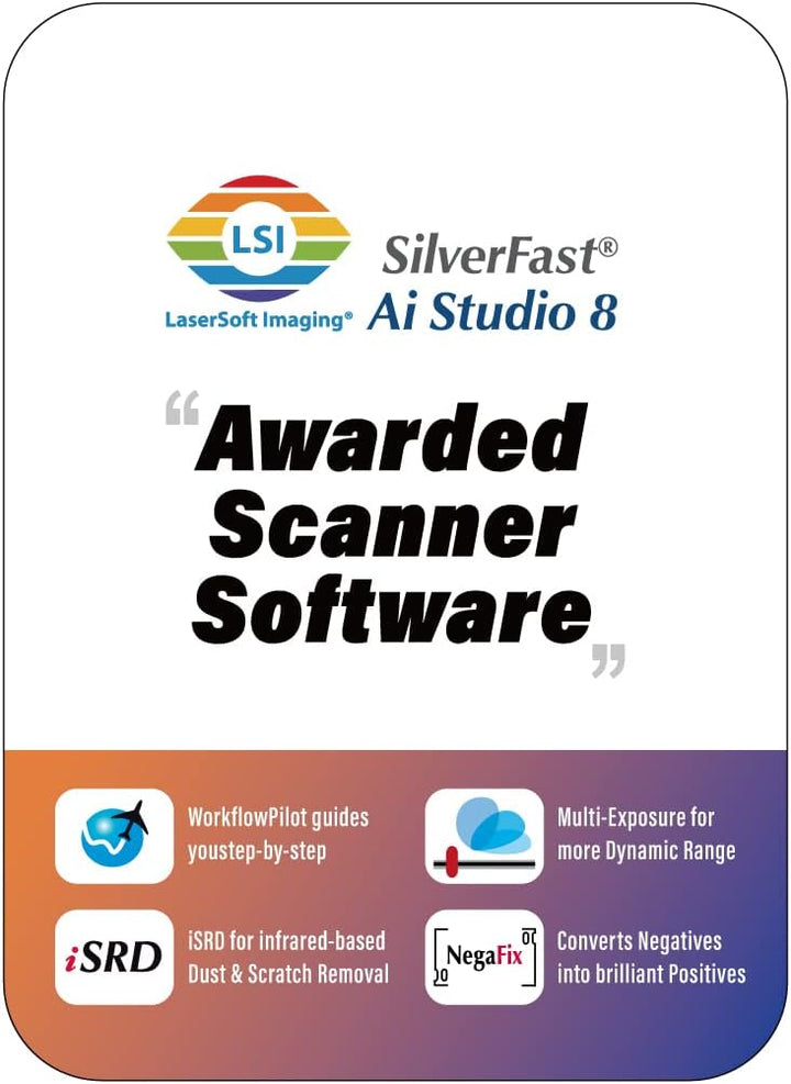 Plustek OpticFilm 8200i Ai 35mm Dia/Negativ Filmscanner (7200 dpi, USB) inkl. SilverFast Ai, 8200i A