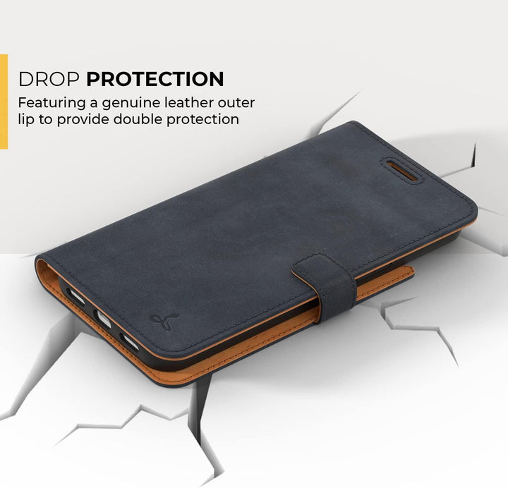 Snakehive iPhone 13 Pro Max Hülle Leder - Stylische Handyhülle mit Kartenhalter & Standfuss - Handyh