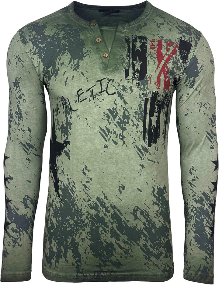 Baxboy Herren Longsleeve T-Shirt Moderner Männer Langarmshirt Langarm Sweatshirt 702 L Khaki, L Khak