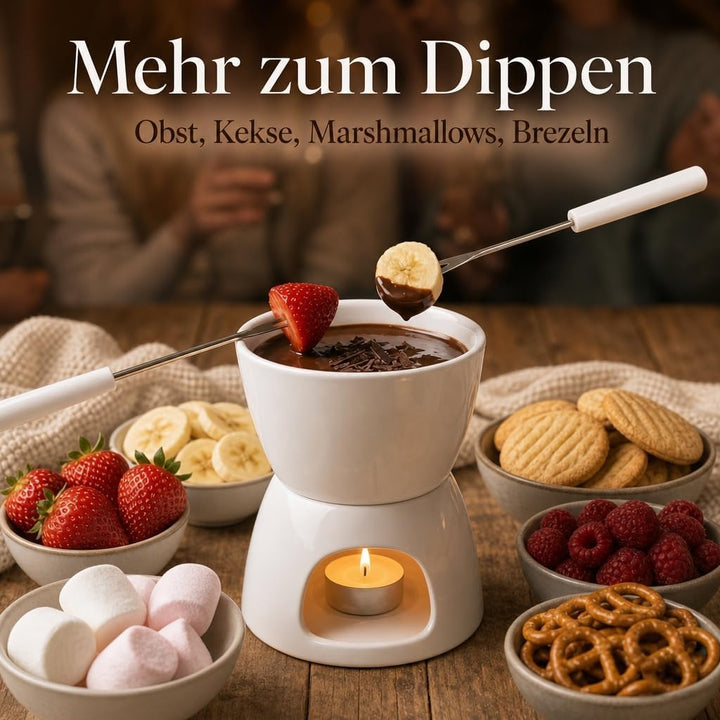 MIJOMA Mini Schoko-Fondue-Set - Entdecken Sie puren Schokoladengenuss - Trendiges &amp; stilvolles Desig