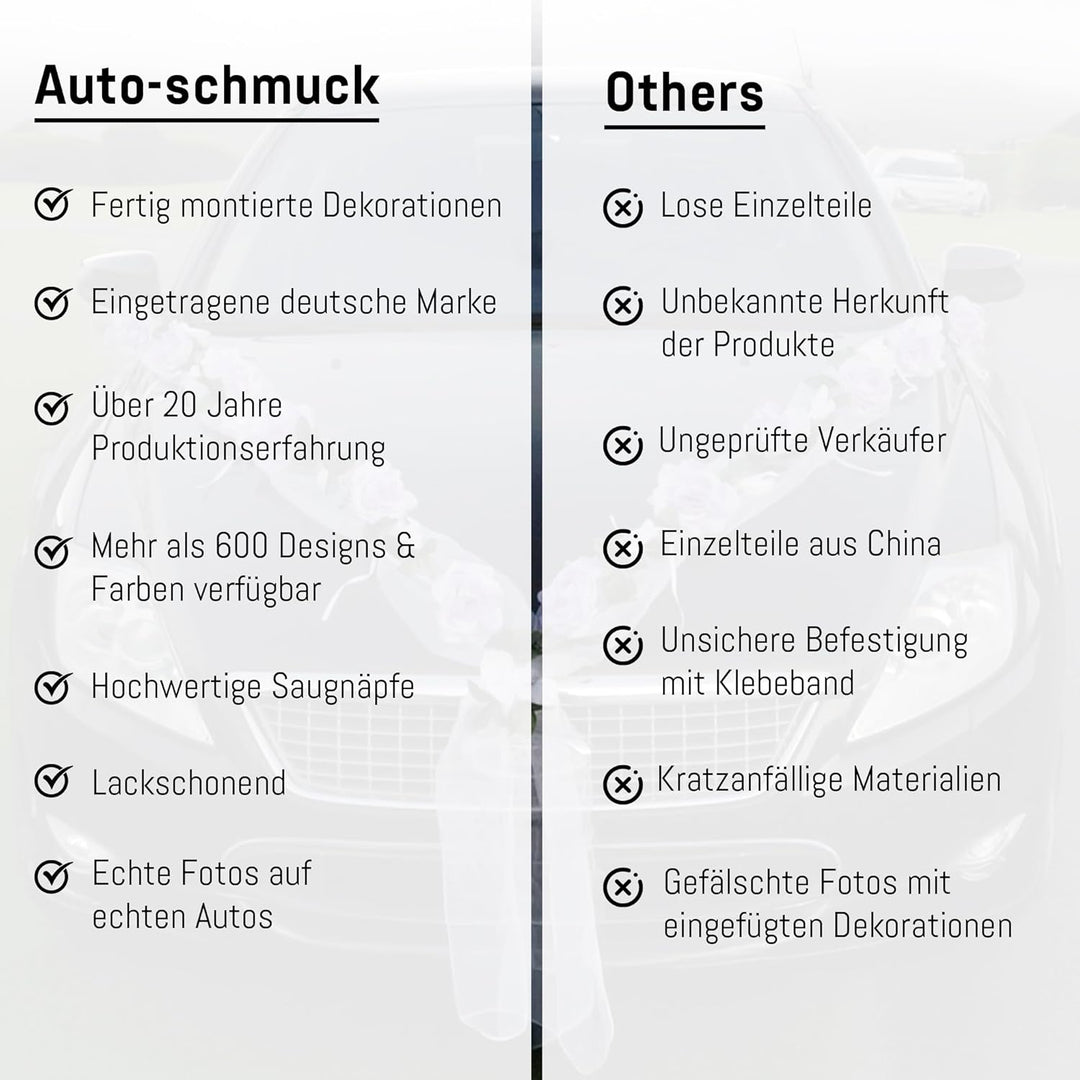 Rosen Girlande Braut Paar Rose Deko Dekoration Autoschmuck Hochzeit Car Auto Wedding ®Auto-schmuck D