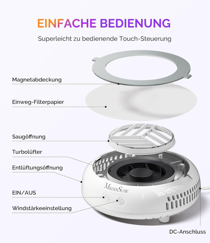 MelodySusie Pocket Professionele Nagelstaubsauger HProA – Mini Draagbare Staubabsaugung für nägel, 3