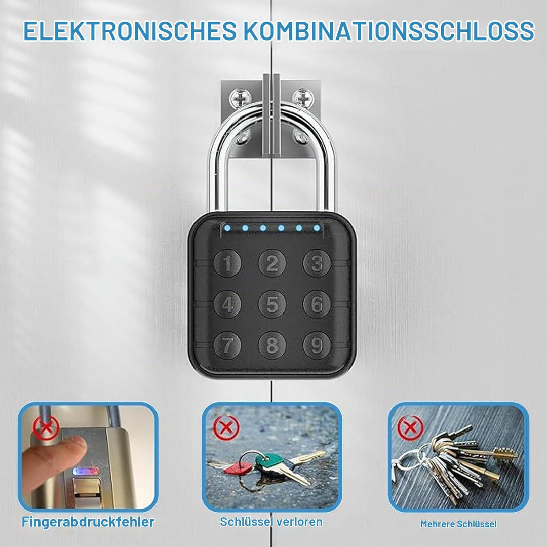 6 Stellig Schwer Zahlenschloss, Vorhängeschloss mit Zahlencode, IP67 Wasserdicht Hohe Sicherheit Loc
