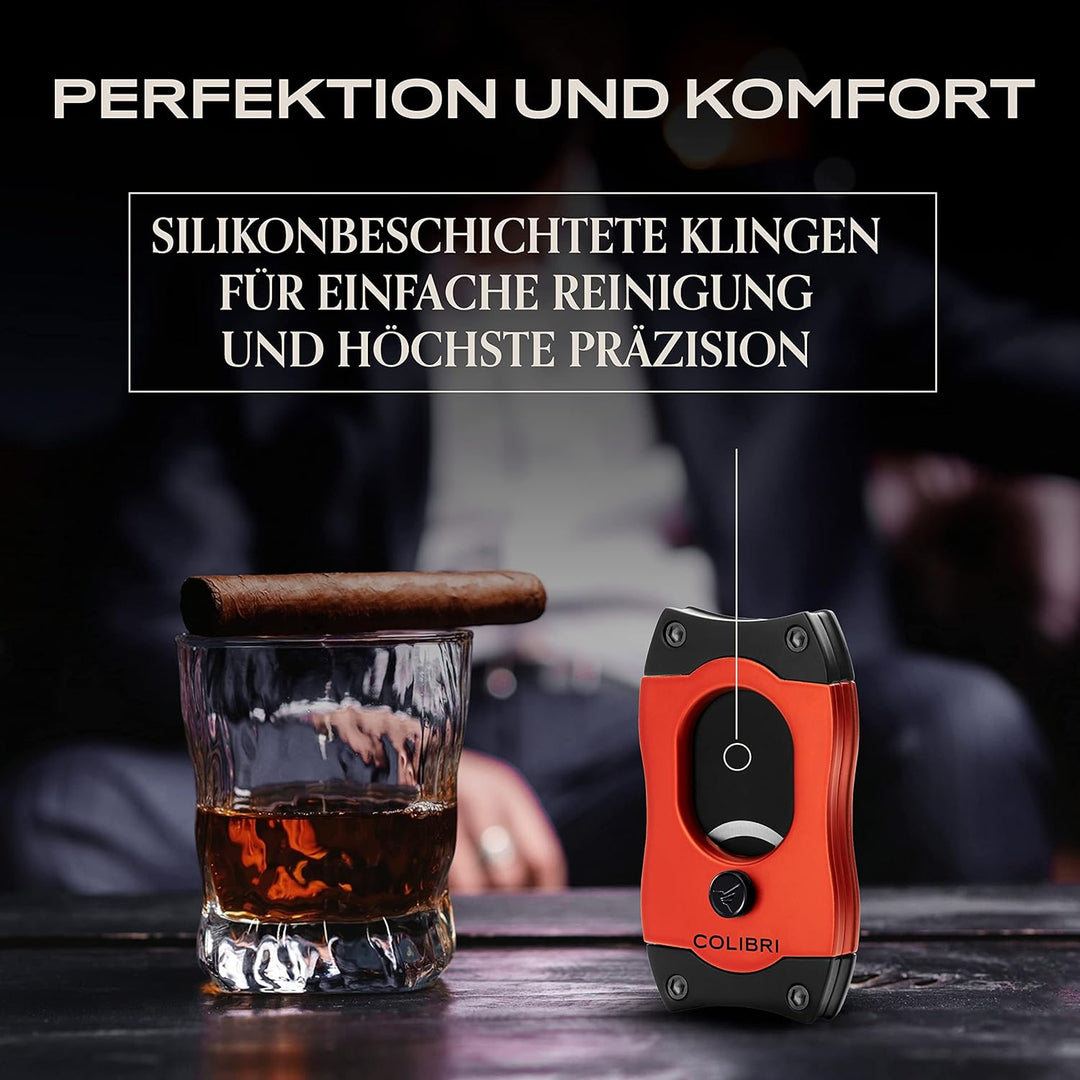 Colibri S-Cut Zigarrenschneider - Klassischer Gerader Schnitt - Bis zu 66 Ringmass Zigarren - Ergono