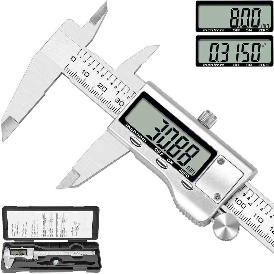 Messschieber Digital 150mm Schieblehre Digital Edelstahl mit Grossem LCD-Bildschirm Zoll und Millime