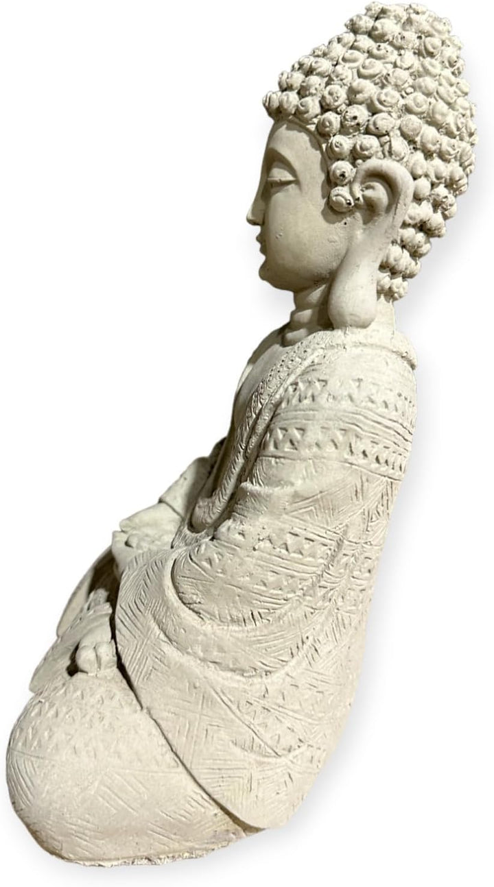 OriginalPaul Skulp & Betondesign Frostsichere sitzende Buddha Steinfigur - Handgefertigt in Deutschl