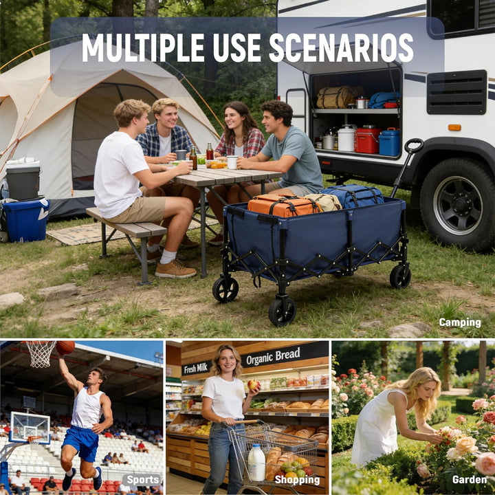 OUTSIDER Bollerwagen faltbar 165L – Campingwagen mit 136kg Tragfähigkeit, klappbarer Strandwagen mit