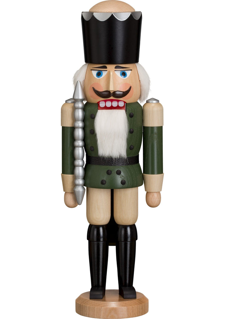 Seiffener Volkskunst König Nussknacker 39 cm (grün alsiert)