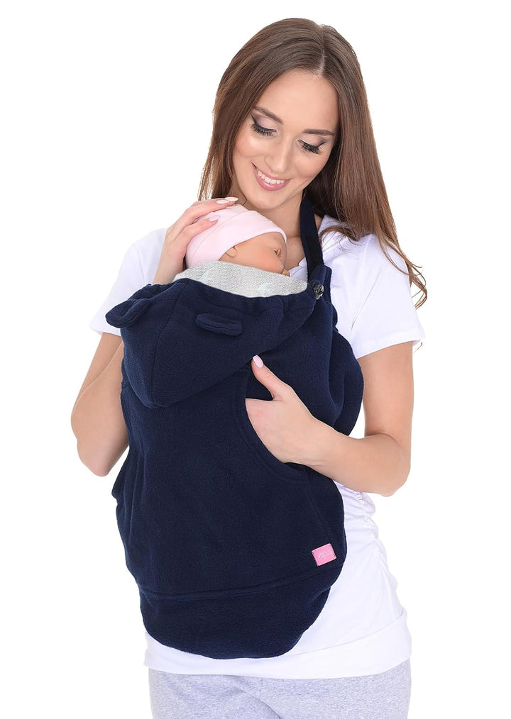 Mija - Tragecover, Universal Bezug für Baby Carrier/Tragetücher/Cape 4023 (Navy Blau/mit Vögeln) Nav