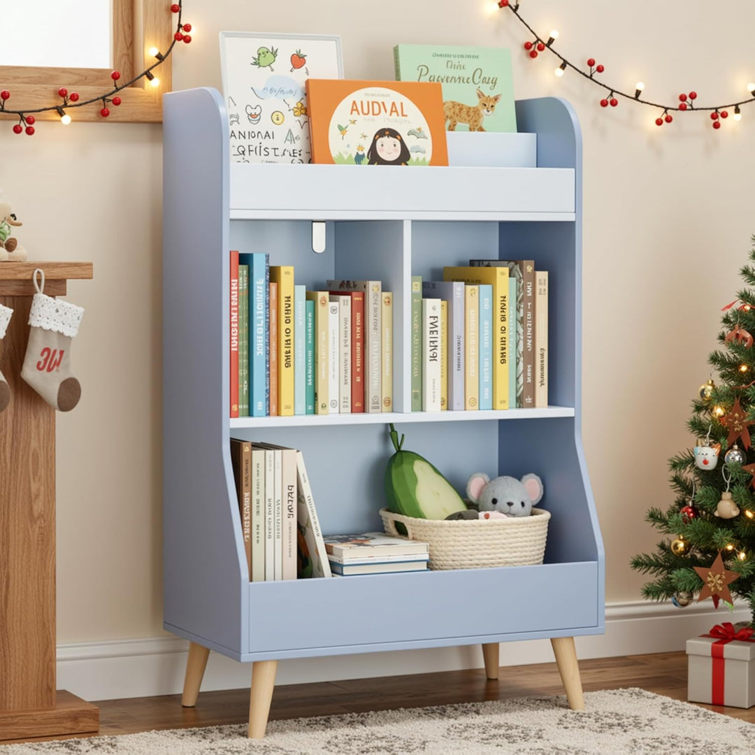 MAMIZO Kinderregal 94×62×34cm, Bücherregal Kinder, Spielzeugregal Kinderregal, Kinderzimmerregal, Sp