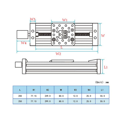 Befenybay 200mm 4080U Z-Achsen-Schrauben-Schiebetisch-Linearaktuator-Kit Linearmodul für 3D-Drucker