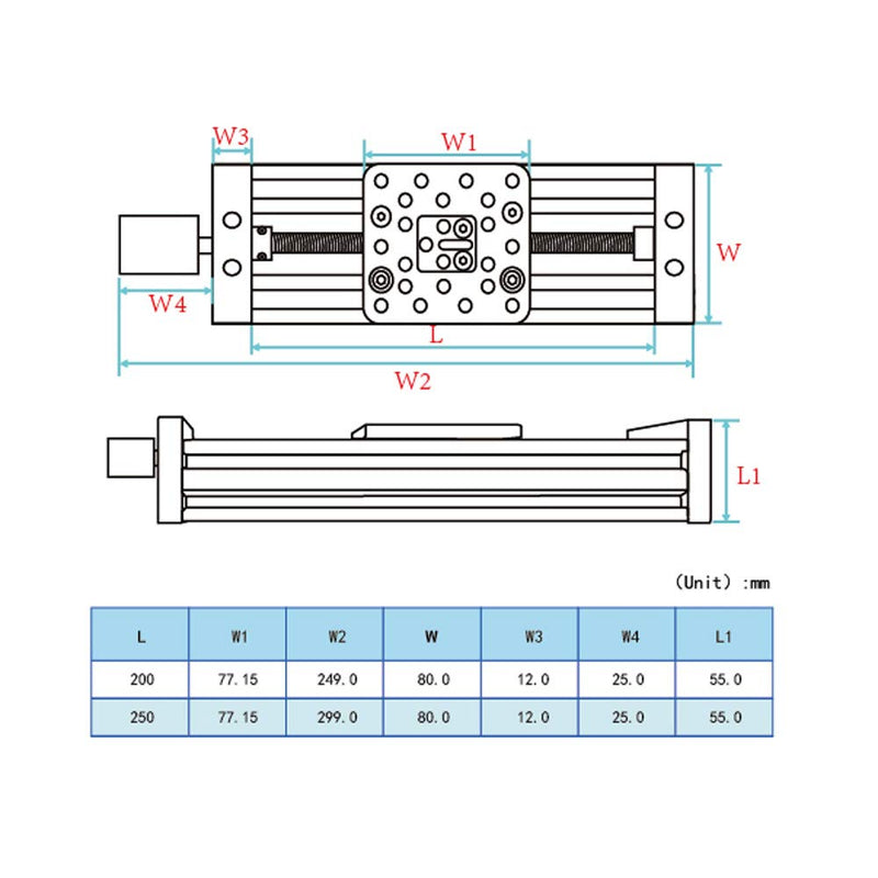 Befenybay 200mm 4080U Z-Achsen-Schrauben-Schiebetisch-Linearaktuator-Kit Linearmodul für 3D-Drucker