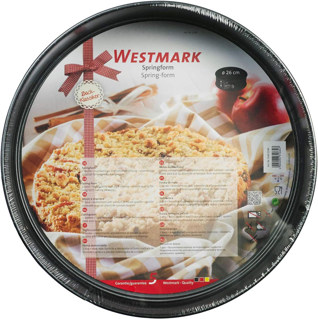 Westmark Springform, Ø 26 cm, mit Antihaftbeschichtung, kaltgewalzter Stahl, Back Klassiker, Anthraz