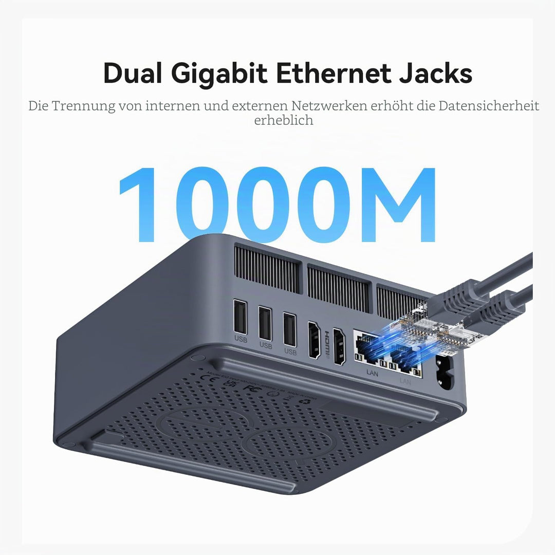 Beelink Mini PC EQi12, Intel Core i5 1235U 10C/12T, bis zu 4.4Ghz, Mini Computer 32GB DDR4 500GB M.2