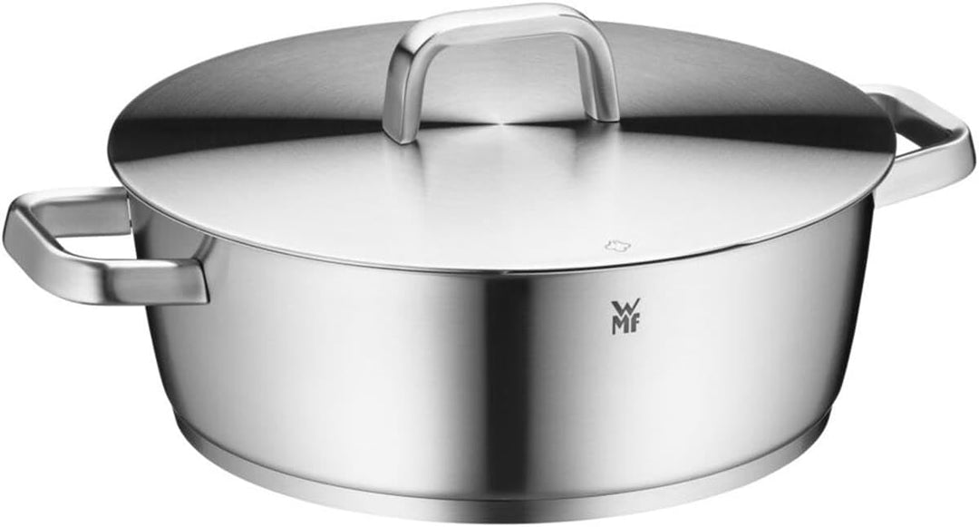 WMF Iconic Bräter 28 cm, hochwertiger Edelstahldeckel, robustes Cromargan®: Edelstahl Rostfrei 18/10