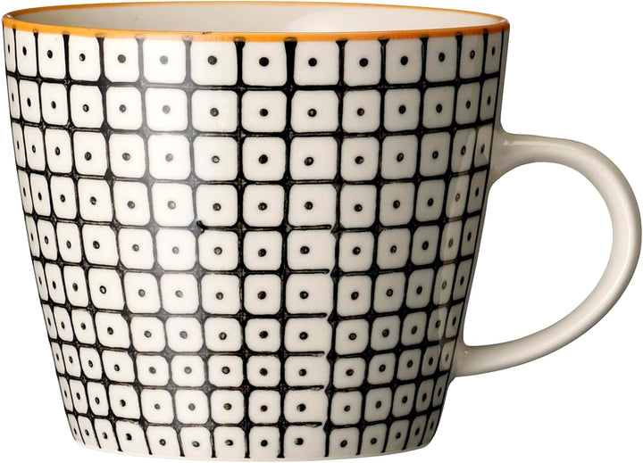 Bloomingville Tassen Carla - Kaffeetasse Teetasse mit Henkel, rot orange blau, Keramik, 6er Set