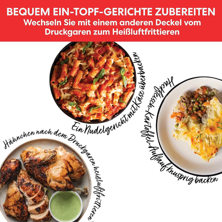 Instant Pot Pro Crisp 11-in-1-Elektro-Multikocher – Schnellkochtopf, Heissluftfritteuse, Slow Cooker