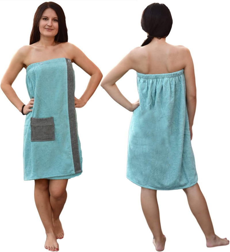 Sauna Frottee Kilt Sarong M-XXL Damen von JEMIDI 100% Baumwolle Saunakilt Saunasarong Saunatuch (Dam