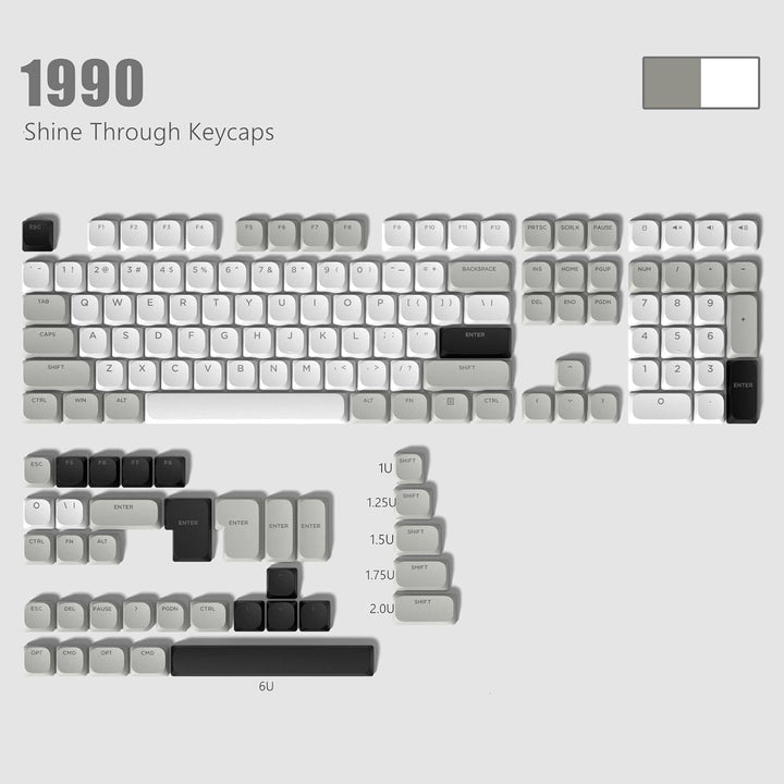 XVX Low Profile Keycaps – Shine Through Keycaps, Keyboard Keycaps, Keycaps 75 Prozent PBT Keycaps, F