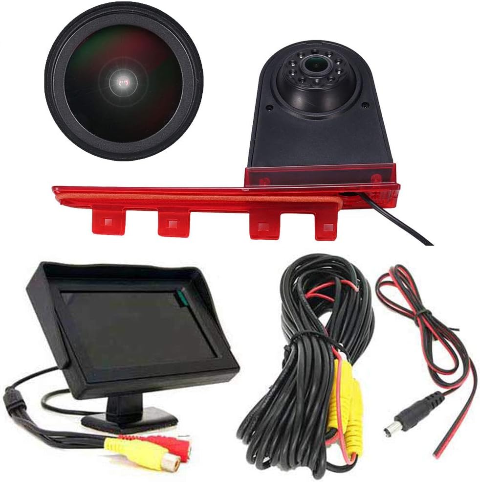 「18mm Linse Top Qualität Rückfahrkamera + 4.3 Zoll TFT LCD Bildschirm Monitor」Bremsleuchte Auto Dach