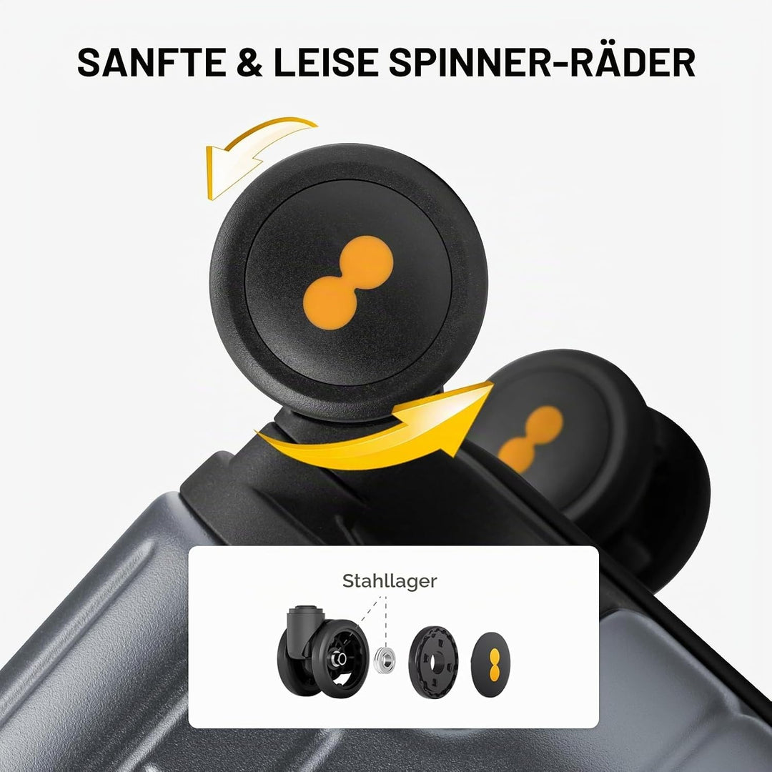 LEVEL8 Koffer Trolley Leicht Handgepäck Erweiterbar, 55cm, 36-42L | Hartschalenkoffer aus 100% Polyc