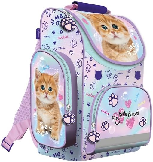Goldkids - Schulranzen für Jungen und Mädchen - Schul-Rucksack für Kinder mit Federmäppchen - Schuhb