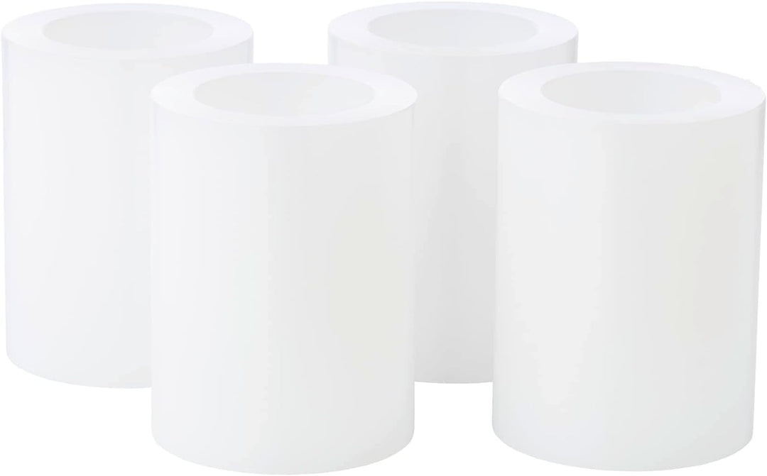 EDZARD Set 4 Dauerkerzen Cornelius (Ø 6 cm, H 8 cm) in weiss - Teelichthalter, Kerzenhalter in Kerze
