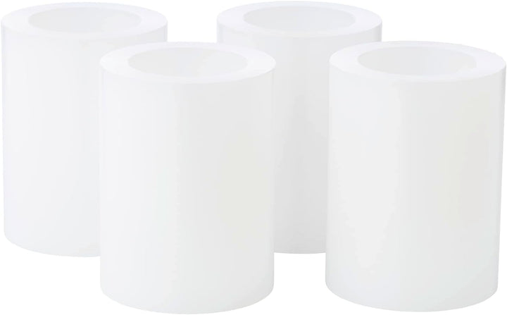 EDZARD Set 4 Dauerkerzen Cornelius (Ø 6 cm, H 8 cm) in weiss - Teelichthalter, Kerzenhalter in Kerze