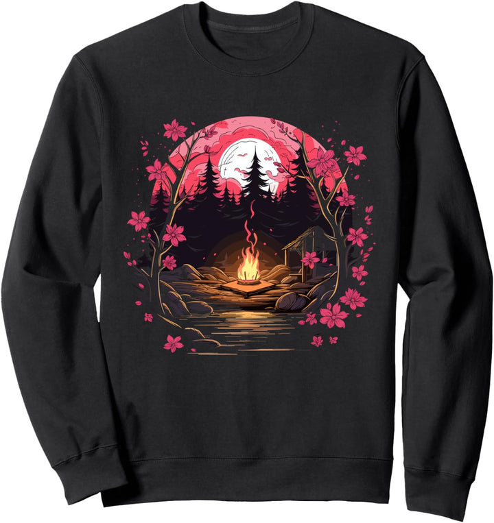 Japanischer Kirschbaum Lagerfeuer - Japan Ästhetik Sweatshirt