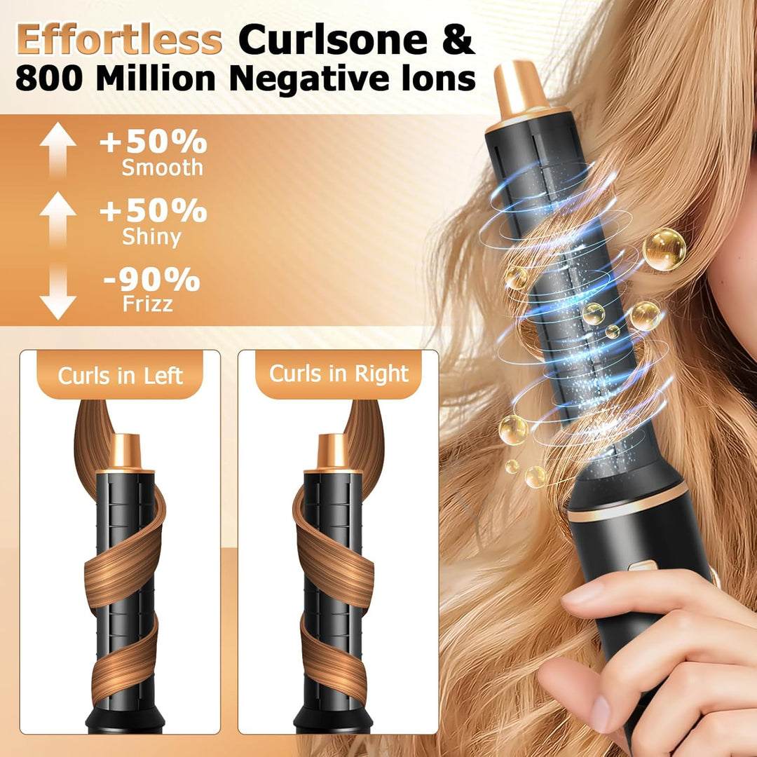 5 in 1 Airstyler Warmluftbürste 1000W Ionen - Hair Styler Set mit Rundbürstenföhn, Lockenstab & Styl