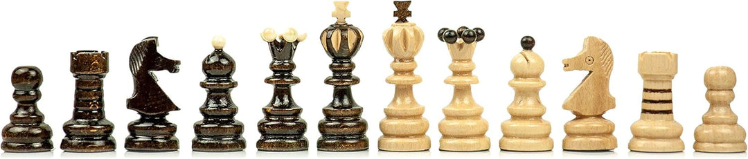 Schachspiel Schach Schachbrett Holz hochwertig 42 x 42 cm - Chess Board Set klappbar mit Schachfigur