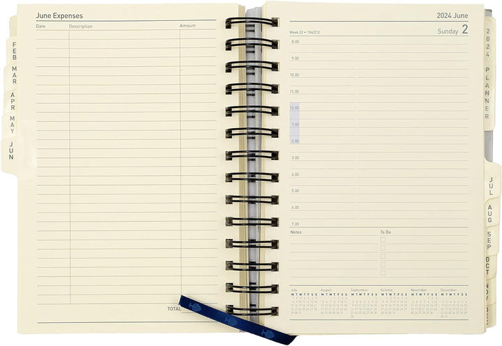 Collins Elite Terminplaner 2024 Compact Day a Page Planner - Terminplaner-Nachfüllung - Geschäftspla