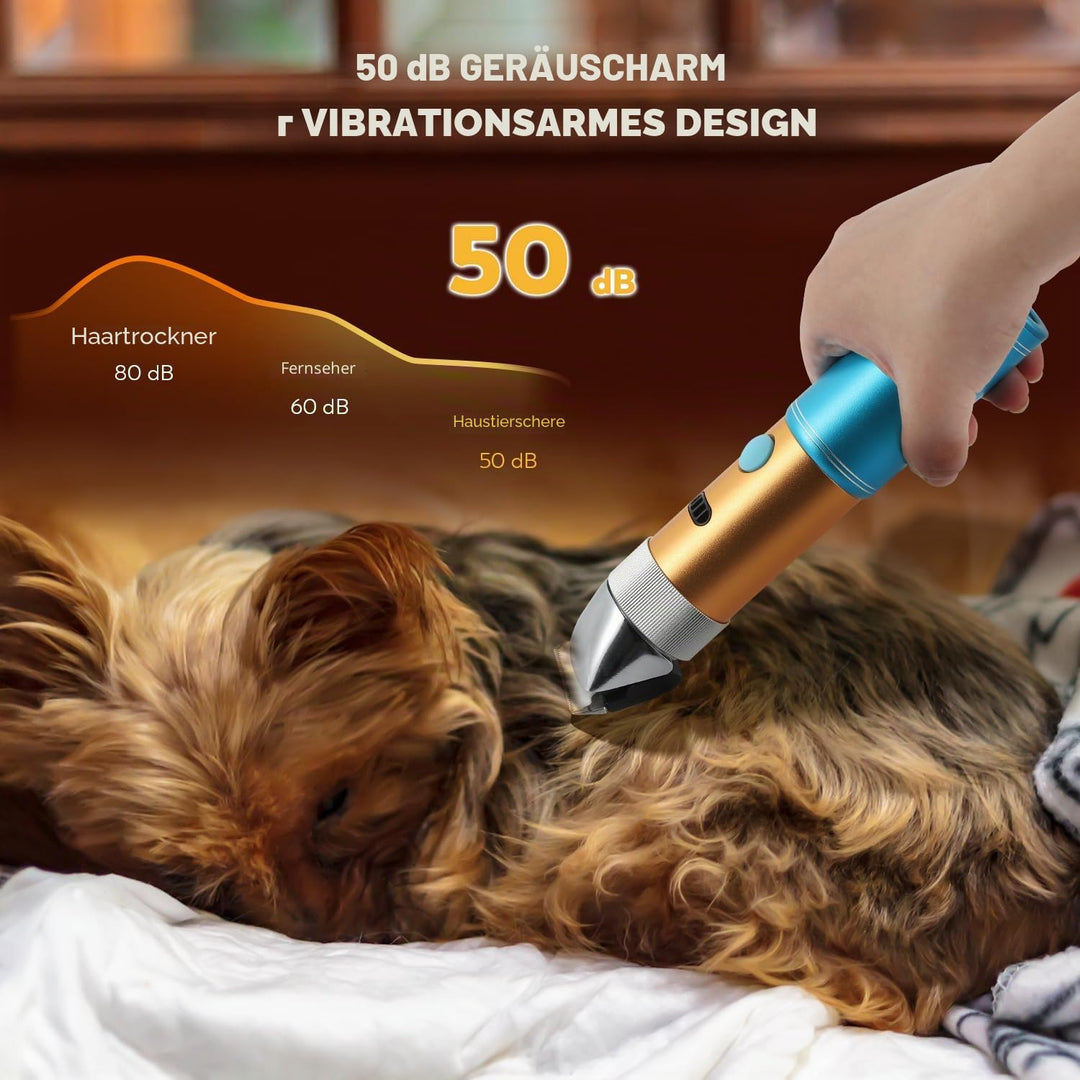 400W Profi Hundeschermaschine CGOLDENWALL Akku Tierhaarschneider 5h Standby Geräuscharm weniger als