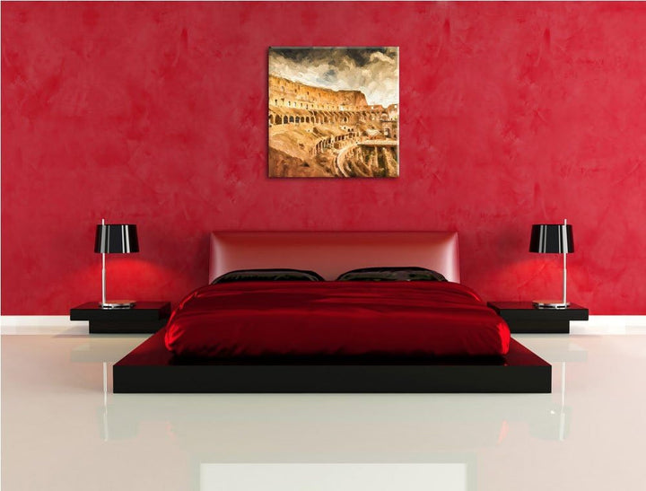 Pixxprint Kolosseum in Rom als Leinwandbild/Grösse: 70x70 cm/Wandbild/Kunstdruck/fertig bespannt, 70