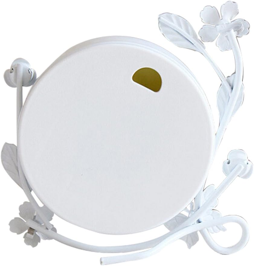 Weisse Blume Rustikalen Eisen Mantel Tischuhr Wohnzimmer Schlafzimmer Stille Desktop Uhr Kunst Wohnk