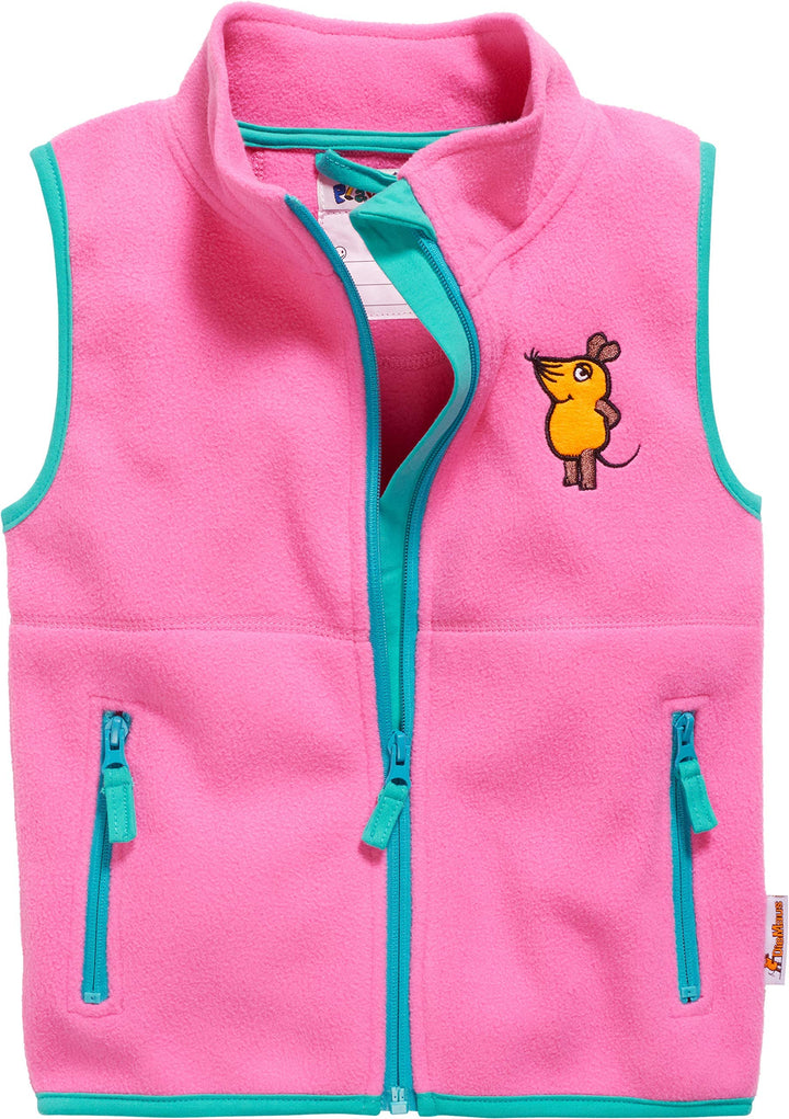 Playshoes Unisex Kinder Fleece Weste Outdoor-Oberteil 98 Pink die Maus, 98 Pink die Maus