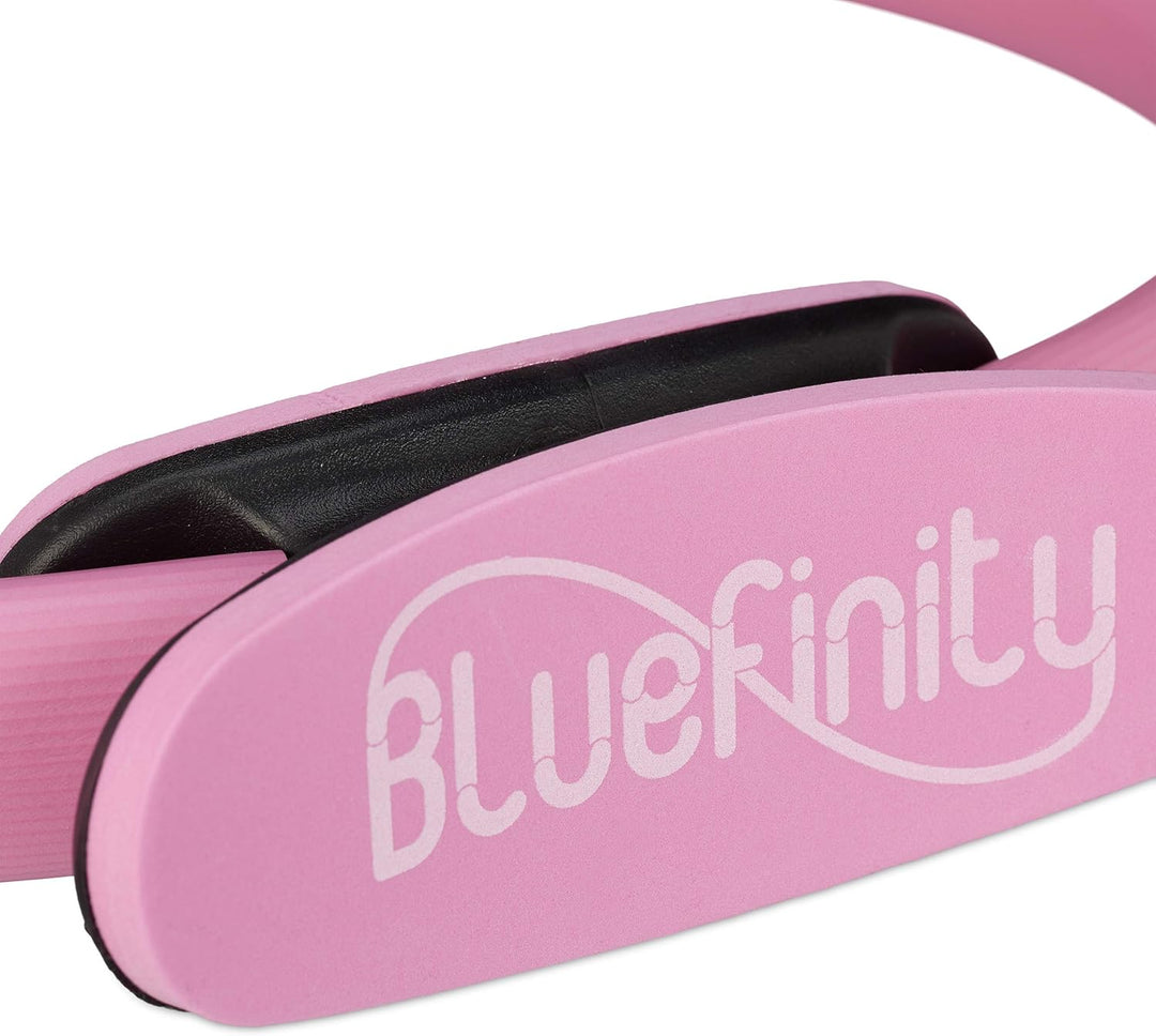 Bluefinity Pilates Ring mit Übungen, Doppelgriff, gepolstert, Widerstandsring Yoga, Fiberglas, Fitne