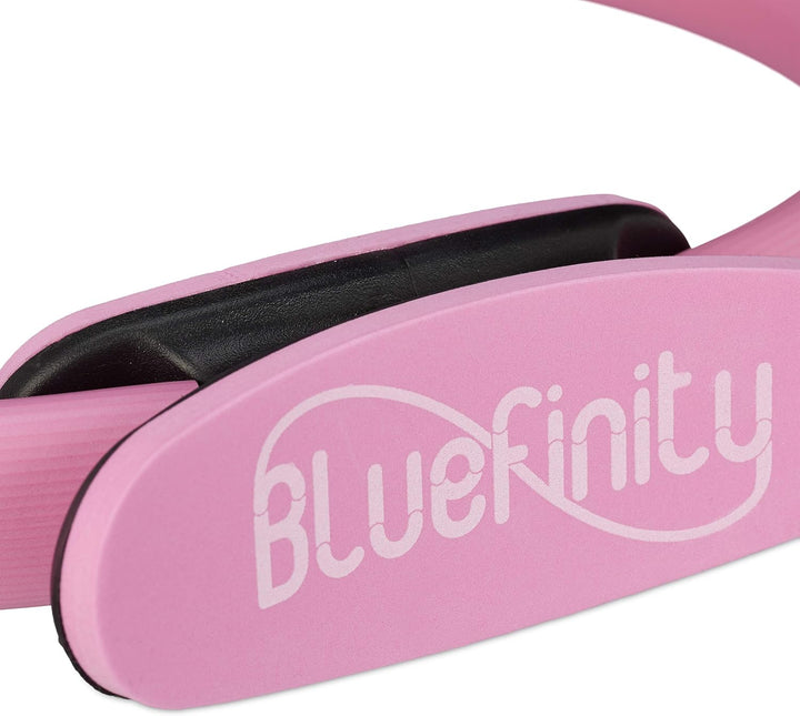 Bluefinity Pilates Ring mit Übungen, Doppelgriff, gepolstert, Widerstandsring Yoga, Fiberglas, Fitne