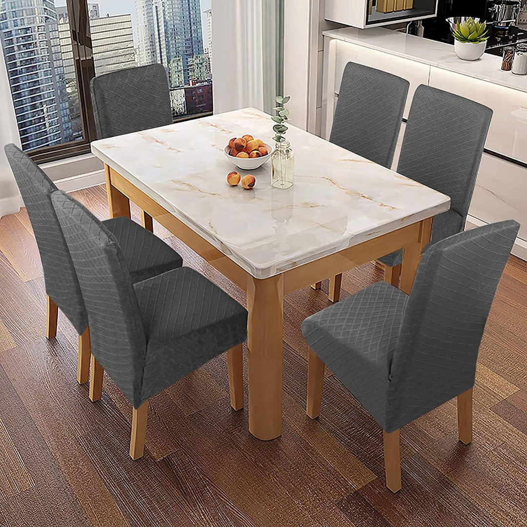 SHENGYIJING 1/2/4/6 PCS Diamond Lattice FStretch wasserdichte XL Stuhlhussen für Esszimmer, Spandex